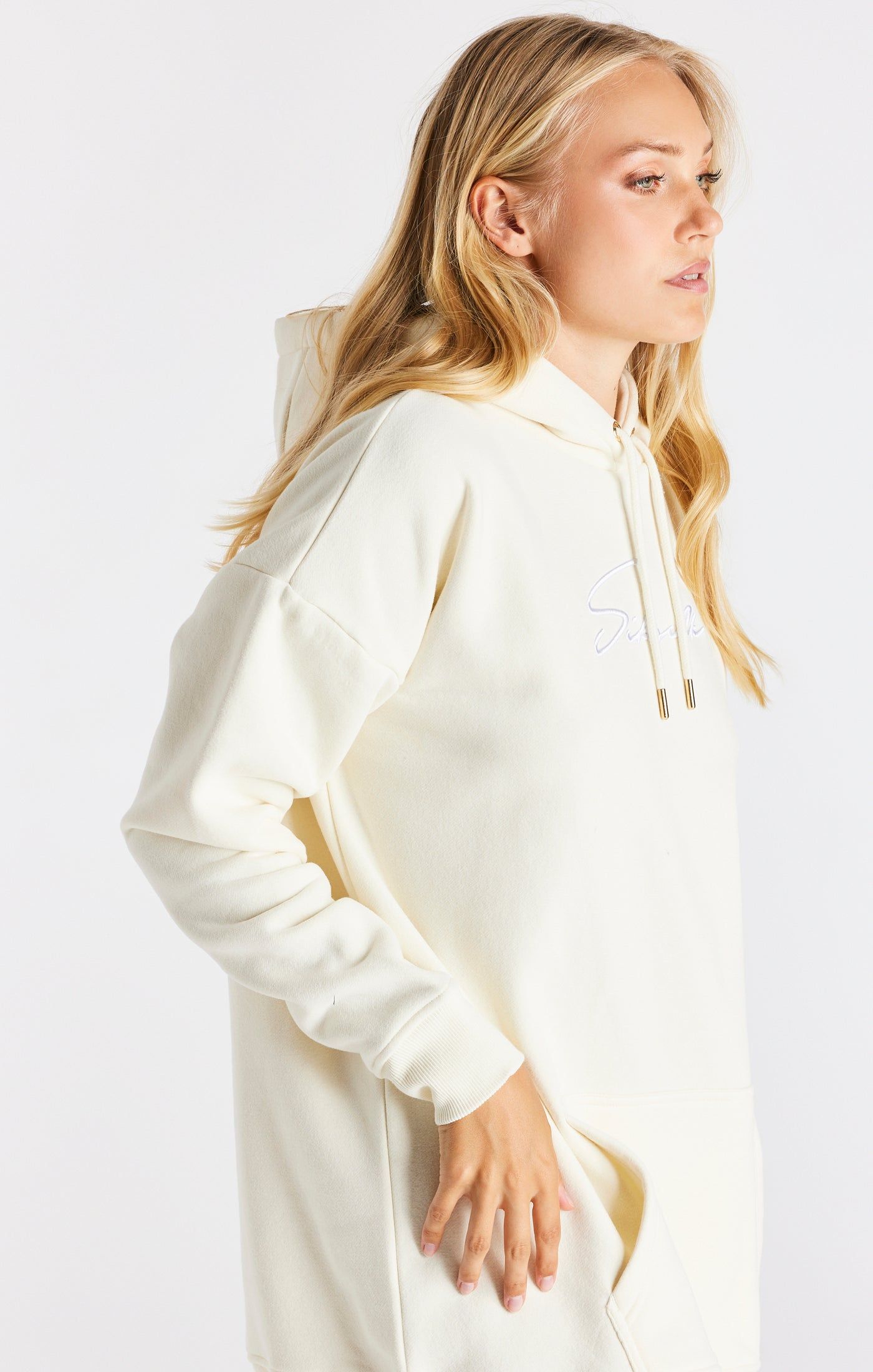 SikSilk Signature Oversize Hoodie Dress - Ecru sold by Siksilk product image thumbnail 2
