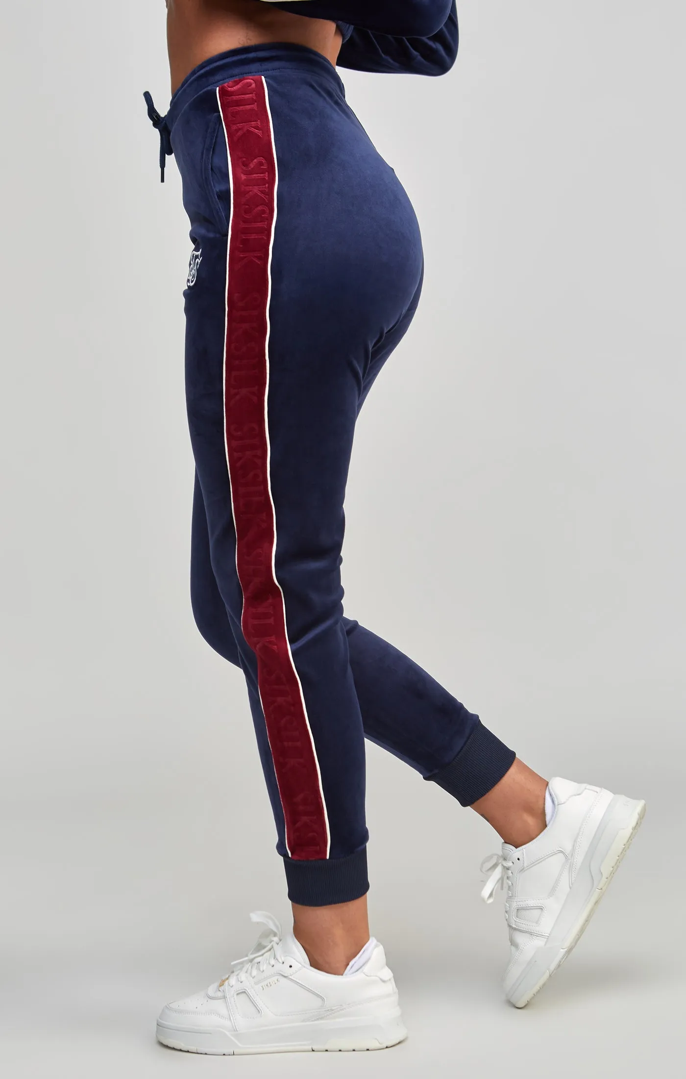 Navy Velour Track Pant sold by Siksilk product image thumbnail 2