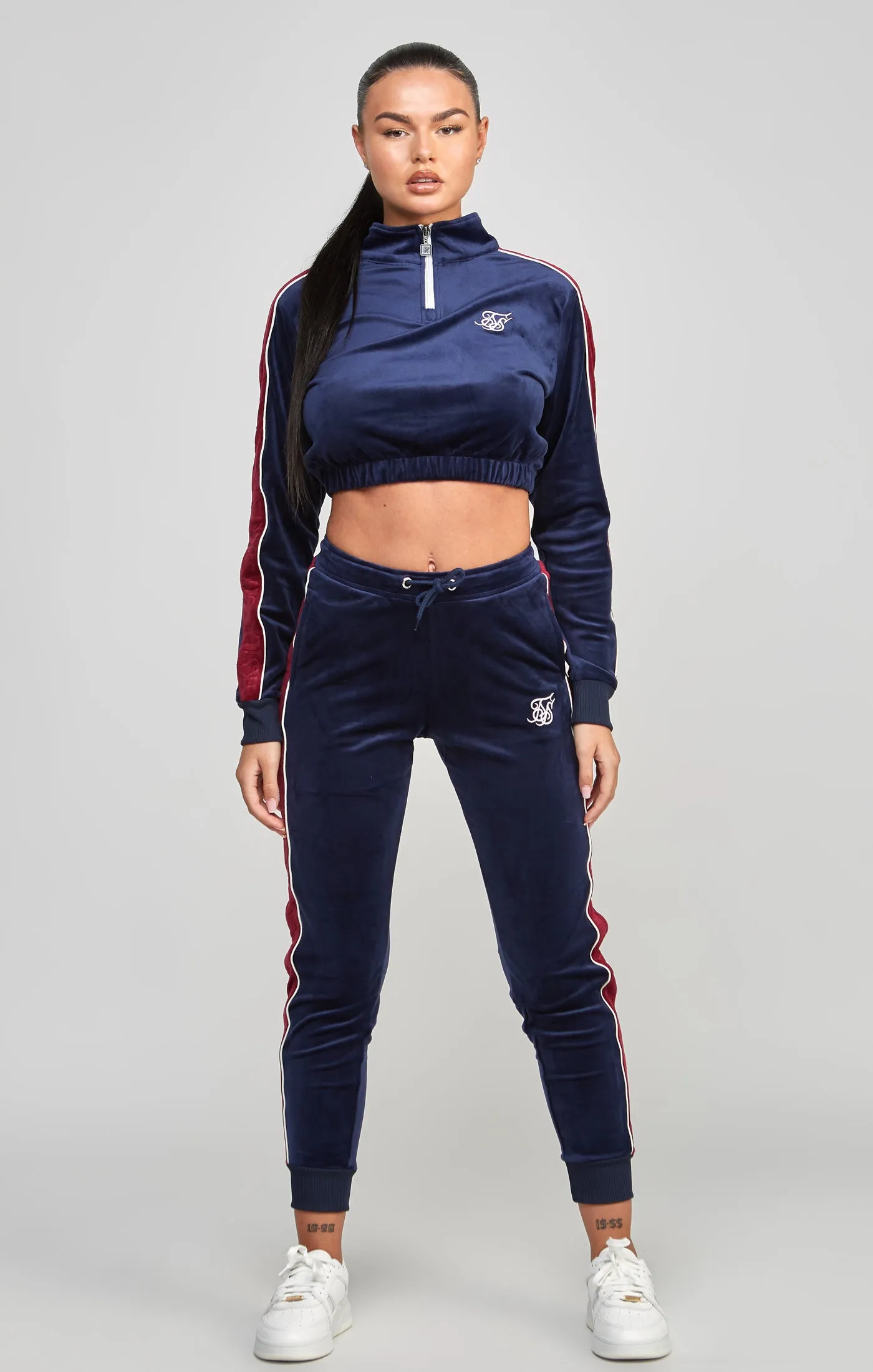 Navy Velour Track Pant sold by Siksilk product image thumbnail 3