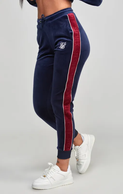 Navy Velour Track Pant sold by Siksilk