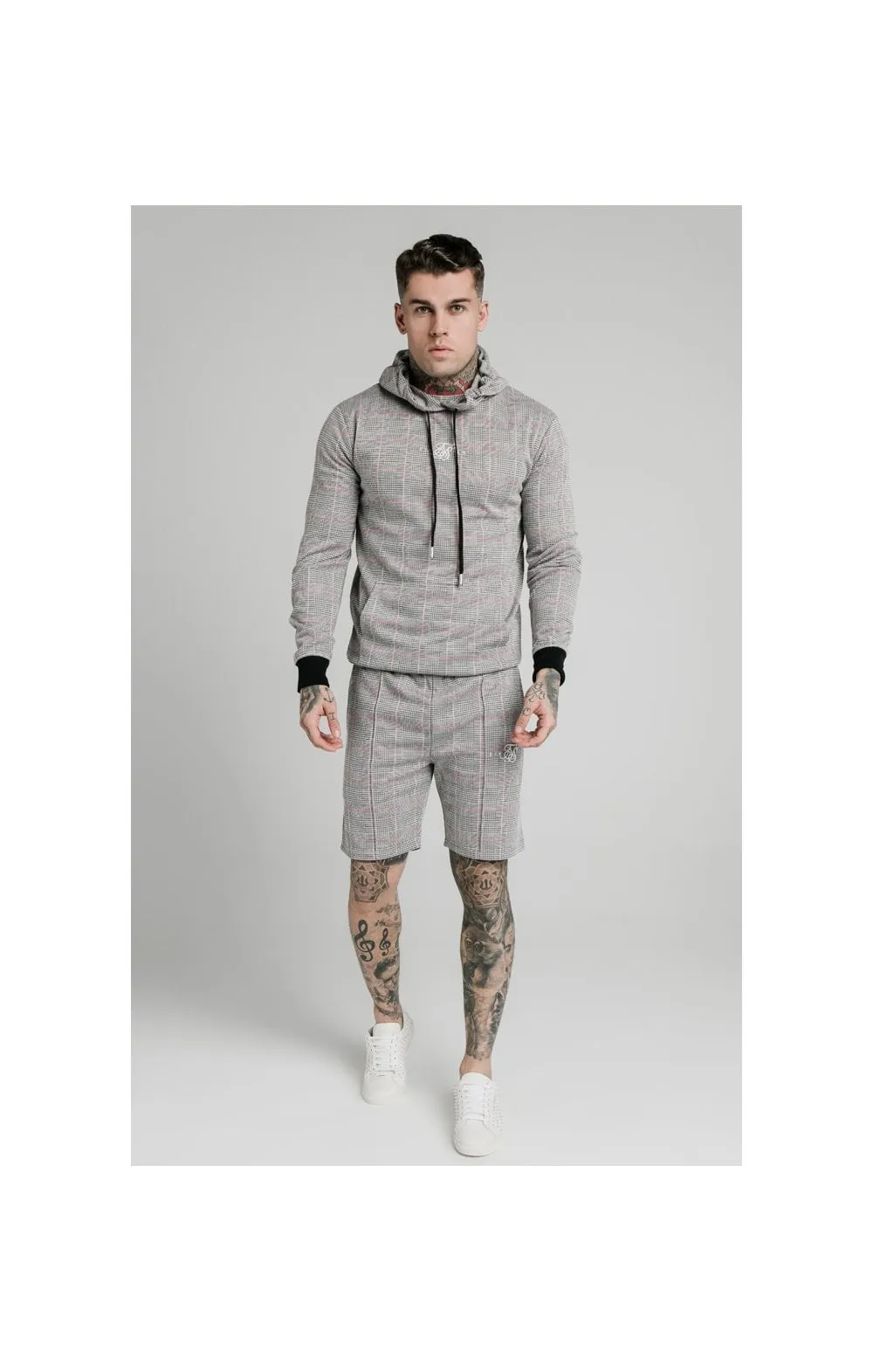SikSilk Smart Overhead Hoodie – Grey & Pink Check sold by Siksilk product image thumbnail 3