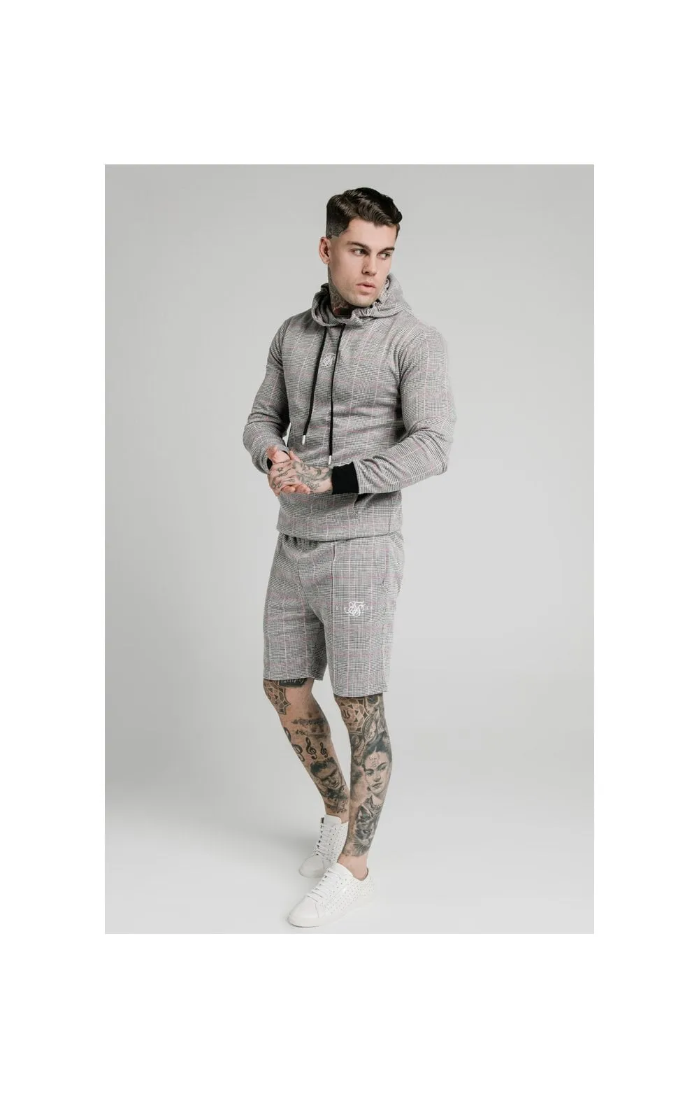 SikSilk Smart Overhead Hoodie – Grey & Pink Check sold by Siksilk product image thumbnail 4