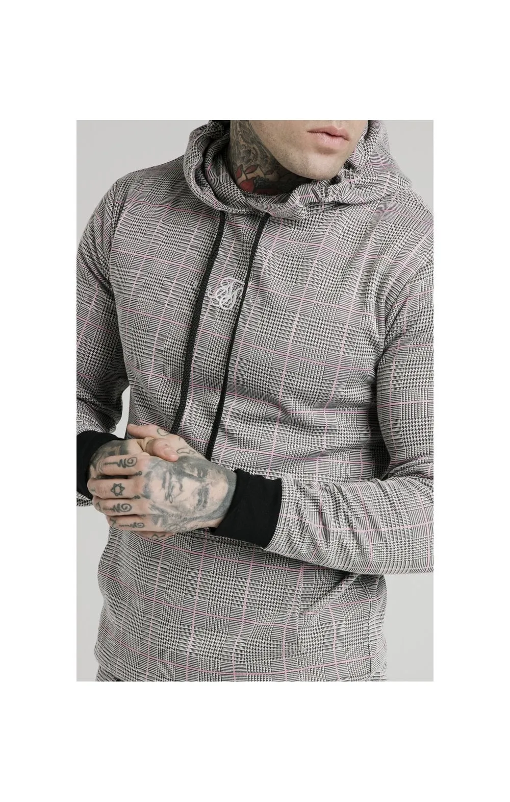SikSilk Smart Overhead Hoodie – Grey & Pink Check sold by Siksilk product image thumbnail 2