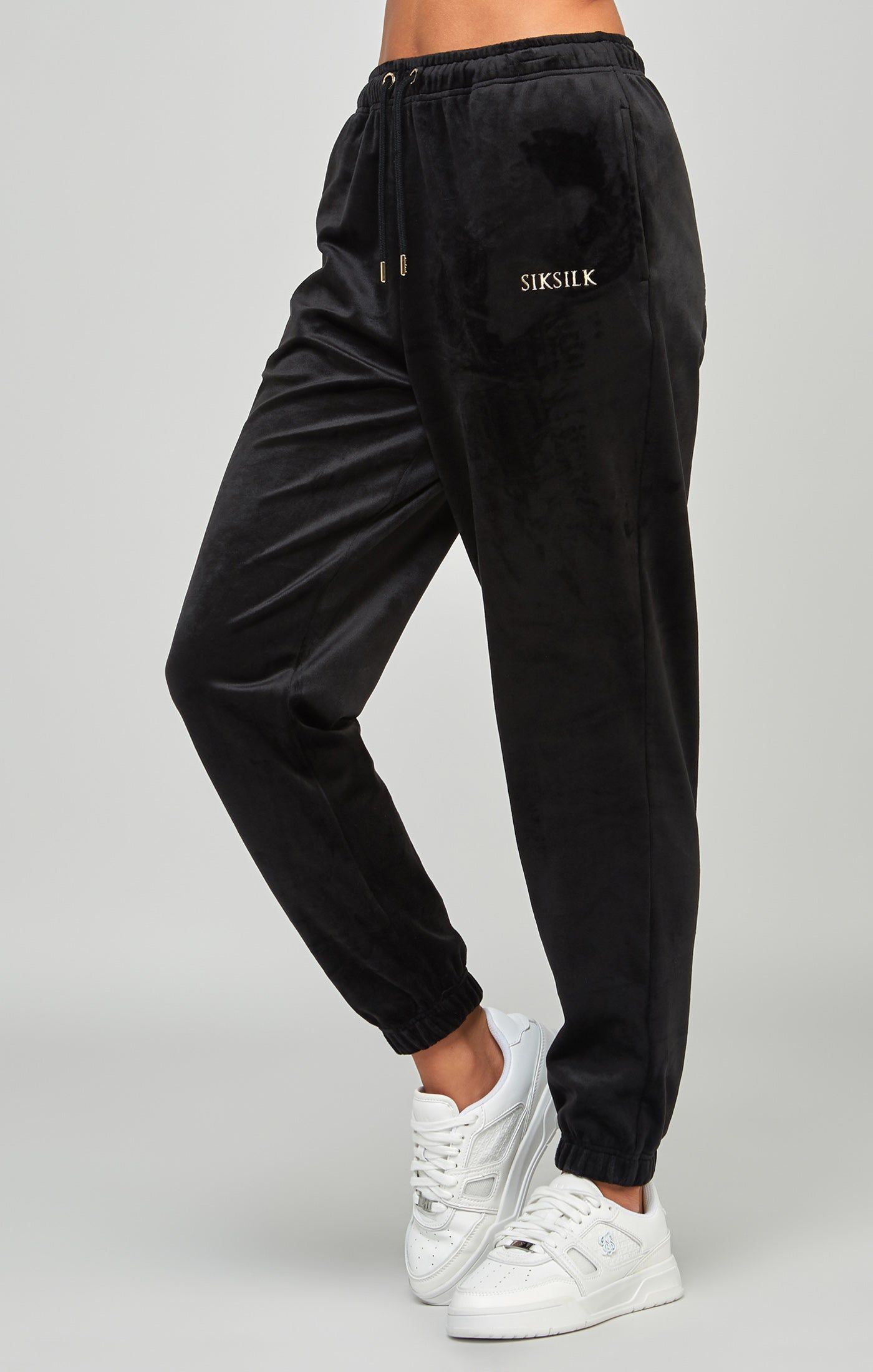 Black Velour Joggers sold by Siksilk