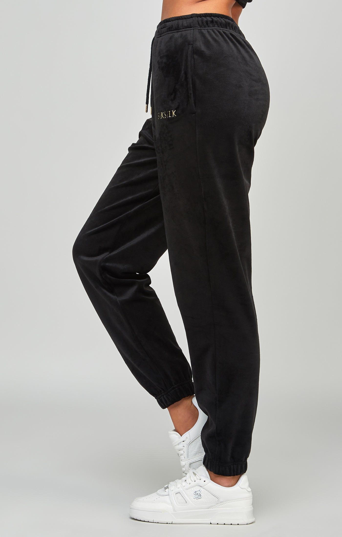 Black Velour Joggers sold by Siksilk product image thumbnail 2