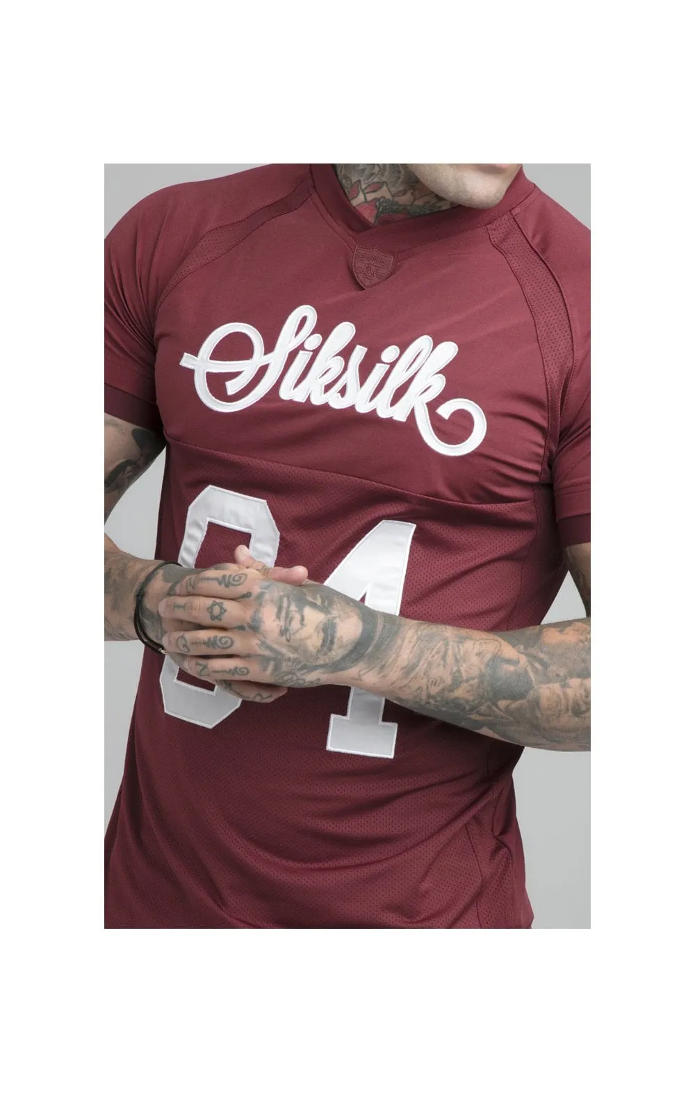 Burgundy Stretch Sports T-Shirt sold by Siksilk product image thumbnail 3