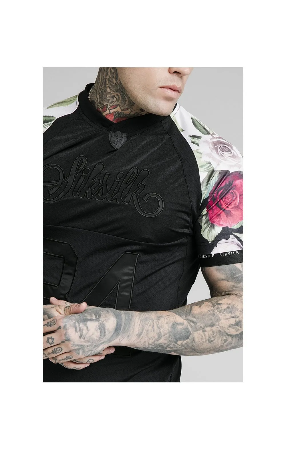 SikSilk Stretch Tee - Black & Floral Pixel sold by Siksilk product image thumbnail 2