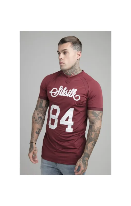 Burgundy Stretch Sports T-Shirt sold by Siksilk
