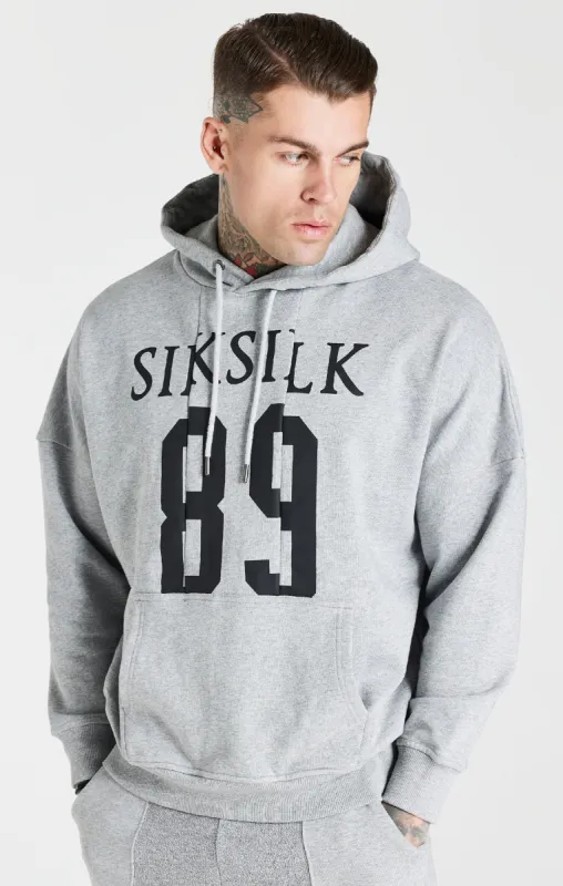 Grey Cut And Sew Logo Overhead Hoodie sold by Siksilk