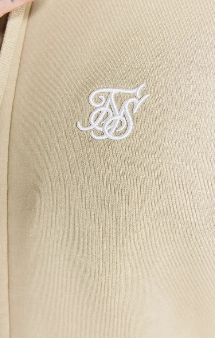 Beige Essential Zip Through Funnel Neck Hoodie sold by Siksilk product image thumbnail 2
