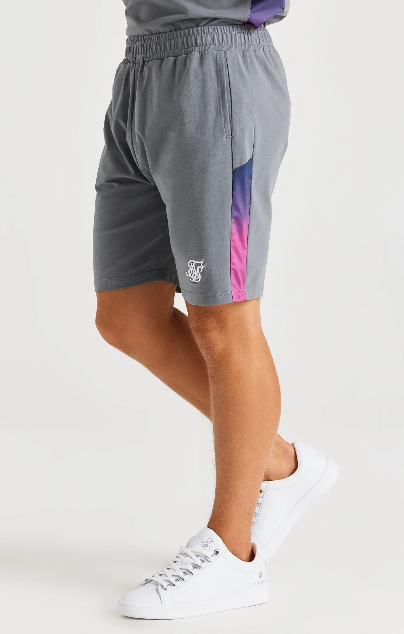 Boys Grey Fade Panel Short sold by Siksilk
