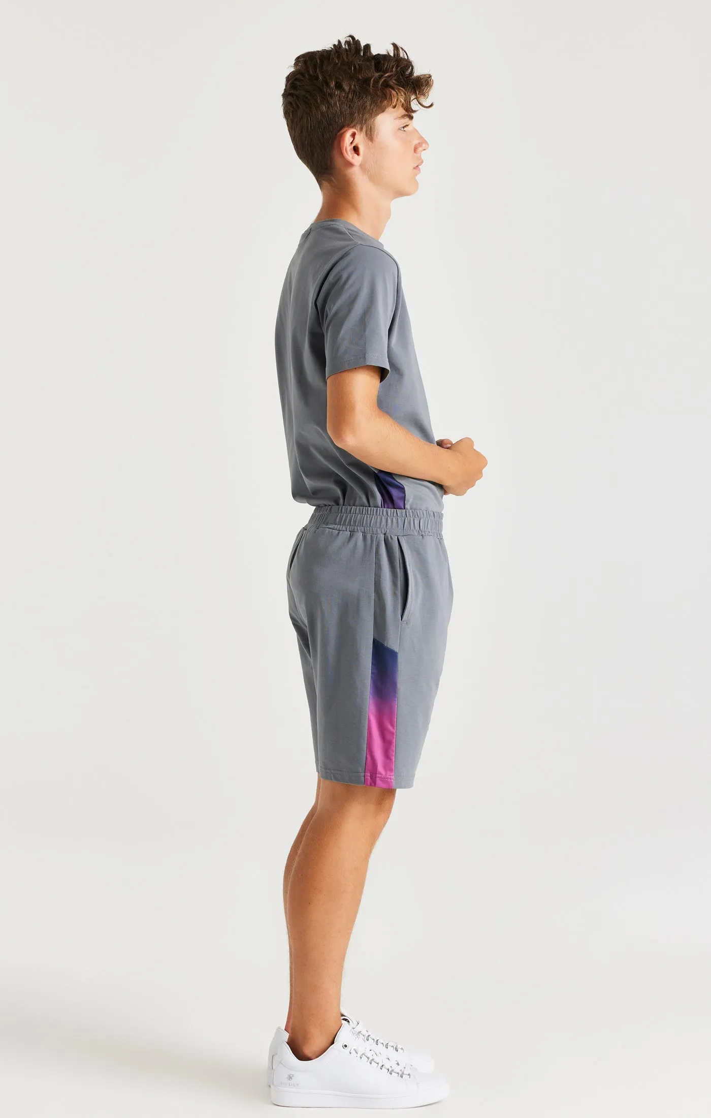 Boys Grey Fade Panel Short sold by Siksilk product image thumbnail 5