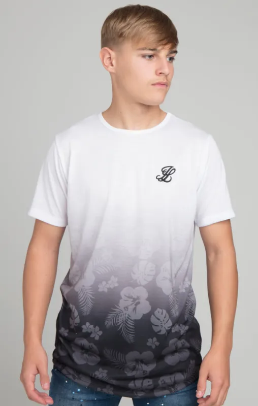 Boys Illusive White Floral Fade T-Shirt sold by Siksilk