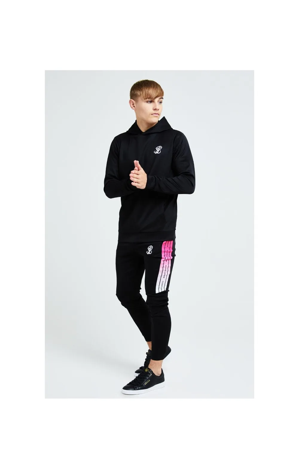 Illusive London Flux Taped Joggers - Black & Pink sold by Siksilk product image thumbnail 4