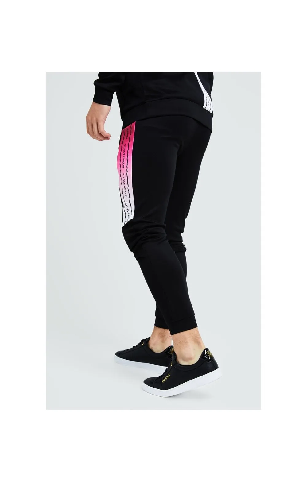 Illusive London Flux Taped Joggers - Black & Pink sold by Siksilk product image thumbnail 2