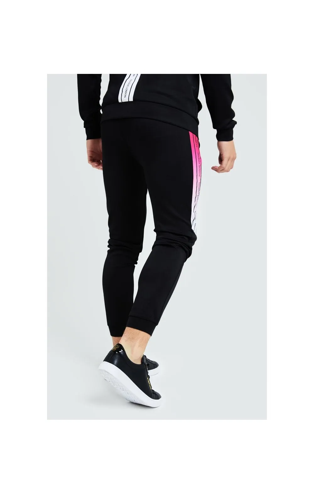 Illusive London Flux Taped Joggers - Black & Pink sold by Siksilk product image thumbnail 3