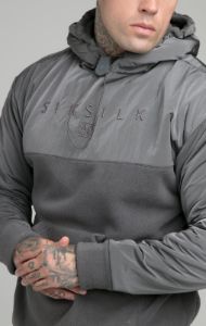 Grey Hybrid Pro Overhead Hoodie sold by Siksilk