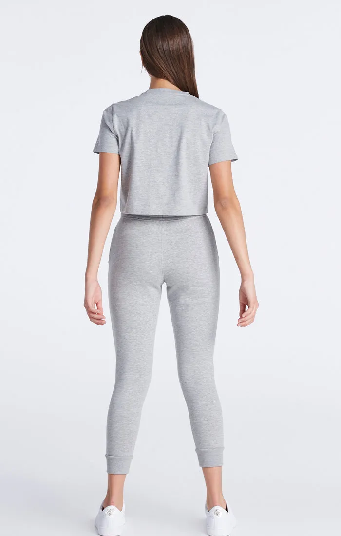 Girls Grey Marl Essentials Cropped T-Shirt sold by Siksilk product image thumbnail 4