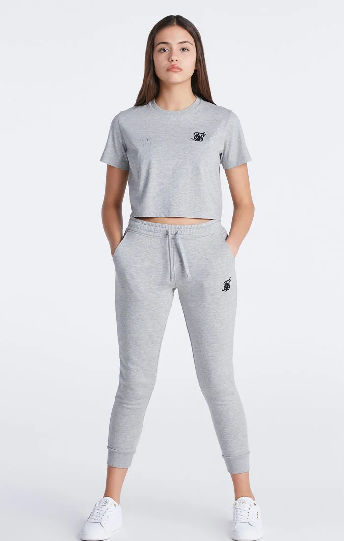 Girls Grey Marl Essentials Cropped T-Shirt sold by Siksilk product image thumbnail 2