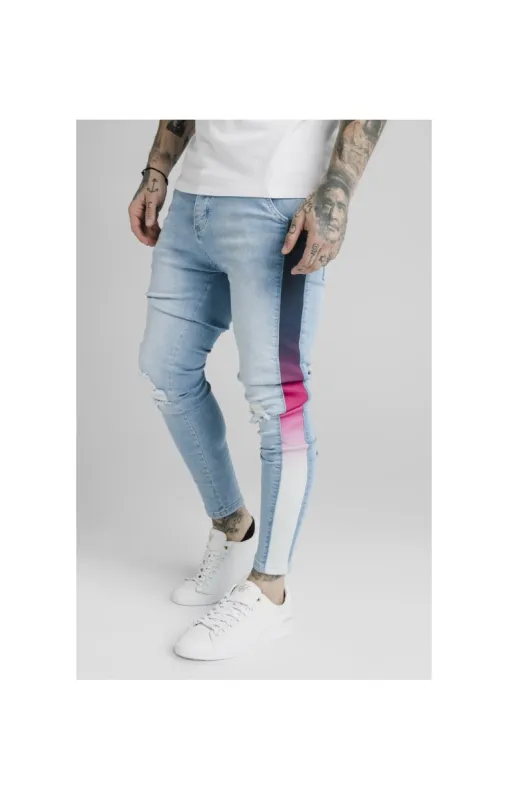 SikSilk Bust Knee Low Rise Jeans - Light Blue sold by Siksilk
