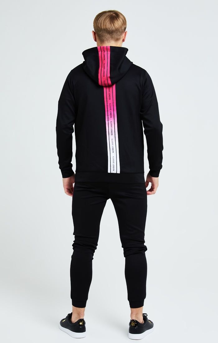 Illusive London Flux Taped Overhead Hoodie - Black & Pink sold by Siksilk product image thumbnail 5