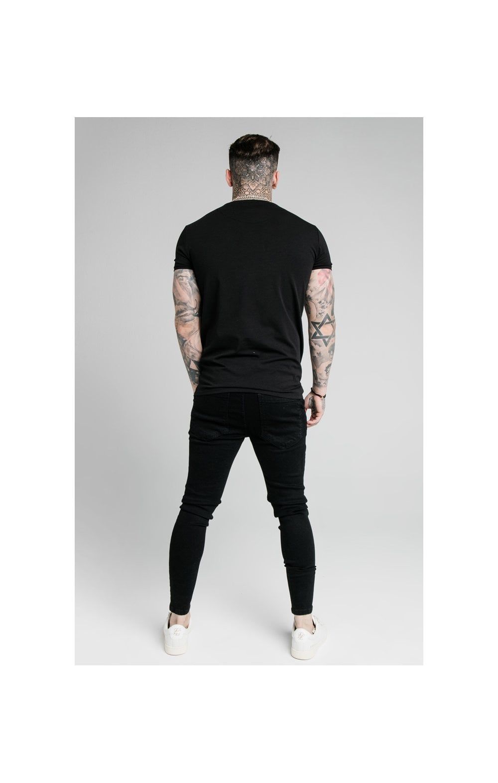 SikSilk Elasticated Tape Skinny Distressed Jeans - Black sold by Siksilk product image thumbnail 4