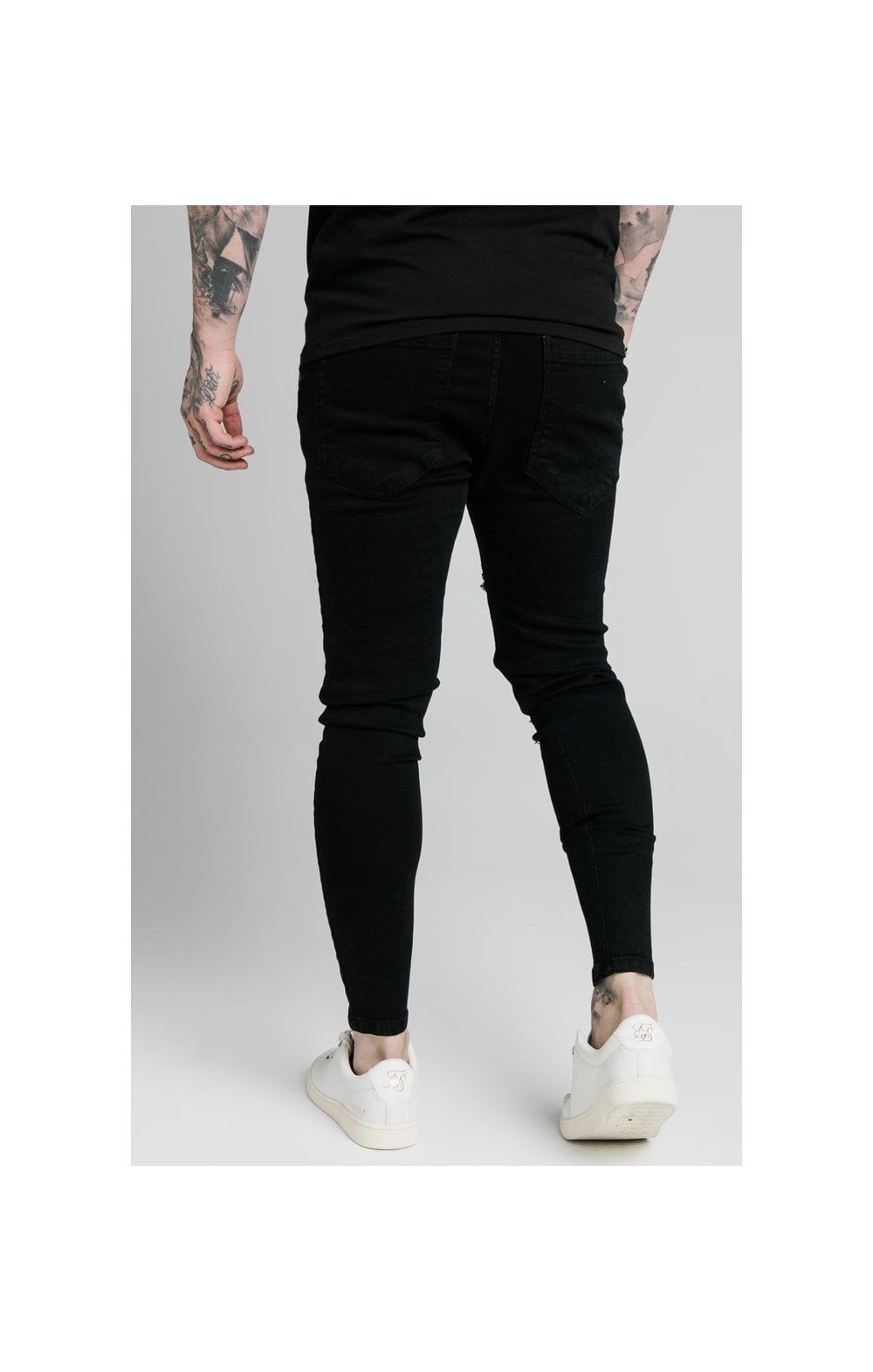 SikSilk Elasticated Tape Skinny Distressed Jeans - Black sold by Siksilk product image thumbnail 2