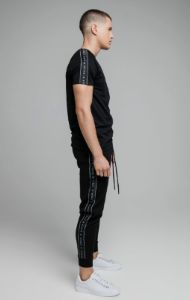 Black Fusion Tape Cuffed Pant sold by Siksilk