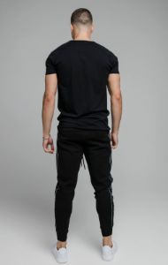 Black Fusion Tape Cuffed Pant sold by Siksilk
