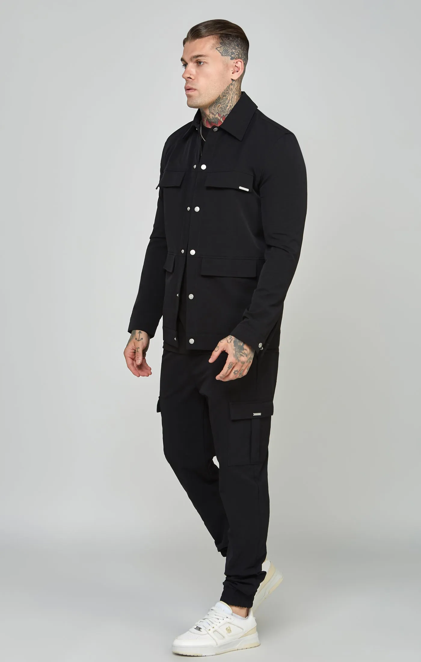 Black Utility Overshirt sold by Siksilk product image thumbnail 3