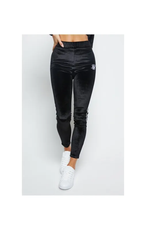 SikSilk Velour Piping Leggings - Black sold by Siksilk