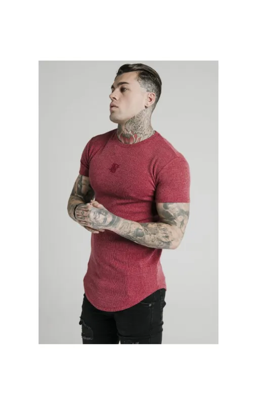 SikSilk Rib Knit Gym Tee - Red sold by Siksilk