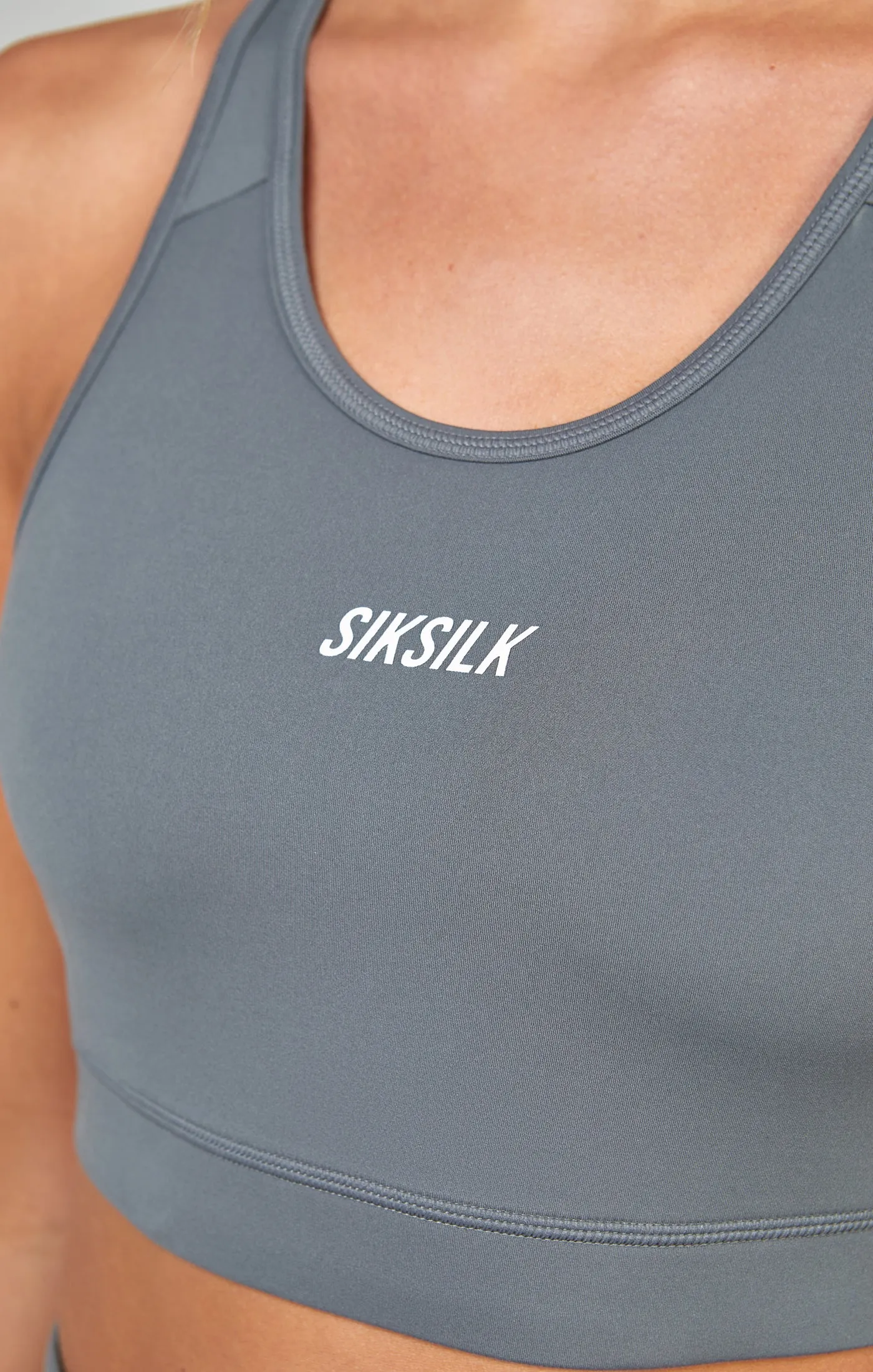 Grey Sports Essential Crop Top sold by Siksilk product image thumbnail 3