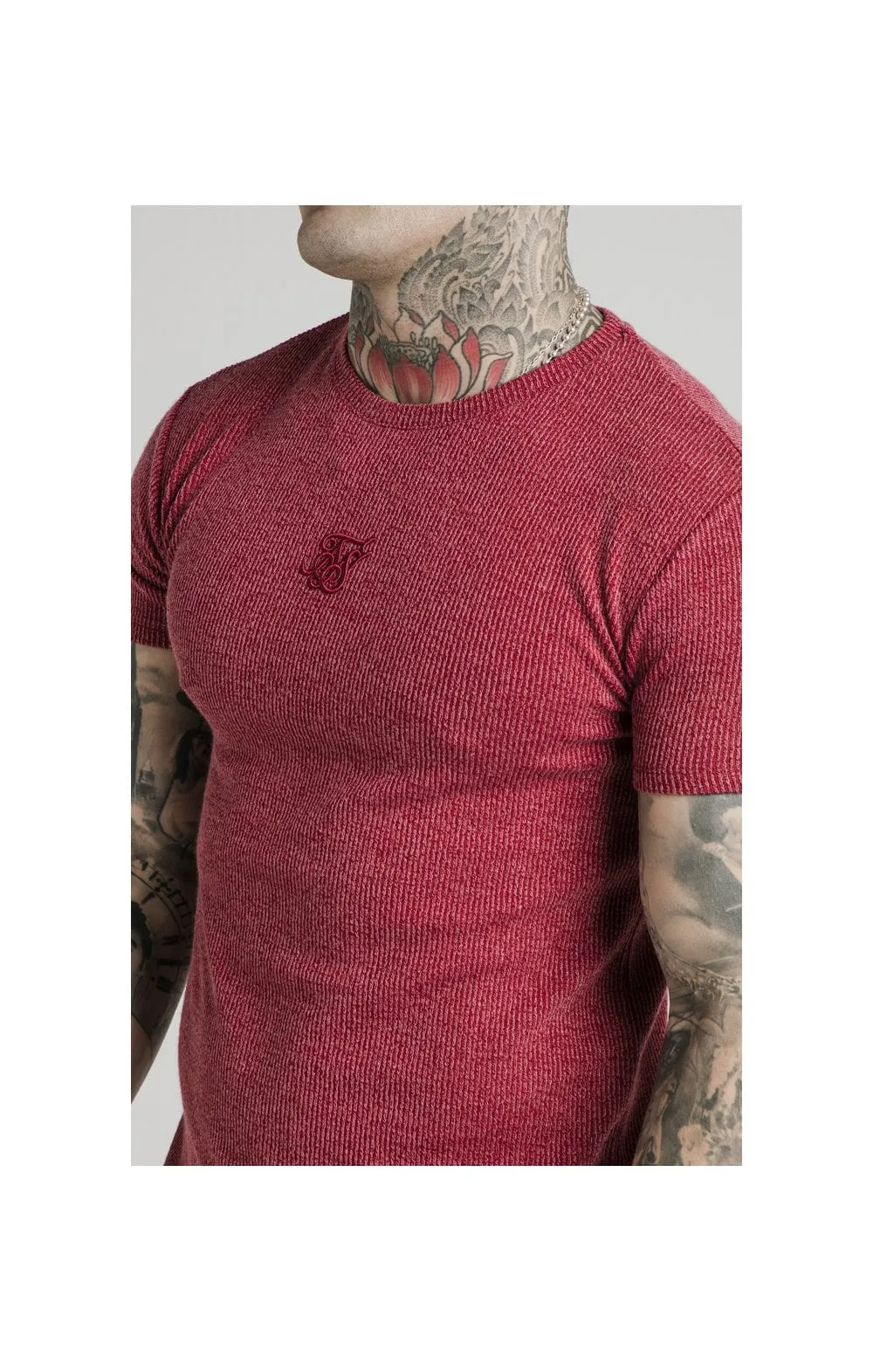 SikSilk Rib Knit Gym Tee - Red sold by Siksilk product image thumbnail 2