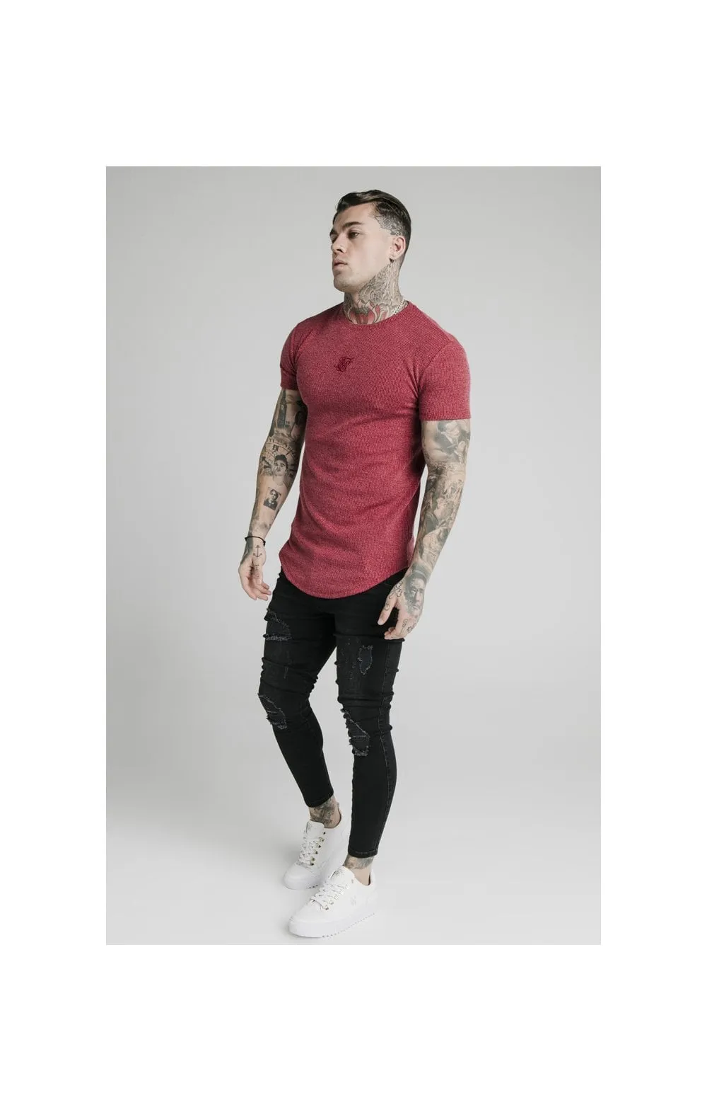 SikSilk Rib Knit Gym Tee - Red sold by Siksilk product image thumbnail 3