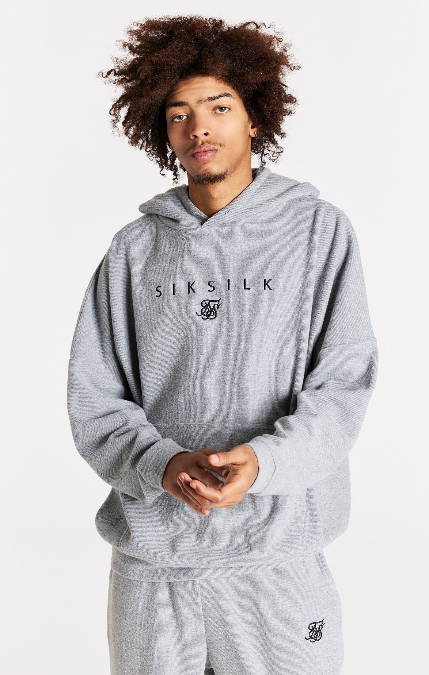 Grey Overhead Rib Hoodie sold by Siksilk product image thumbnail 2