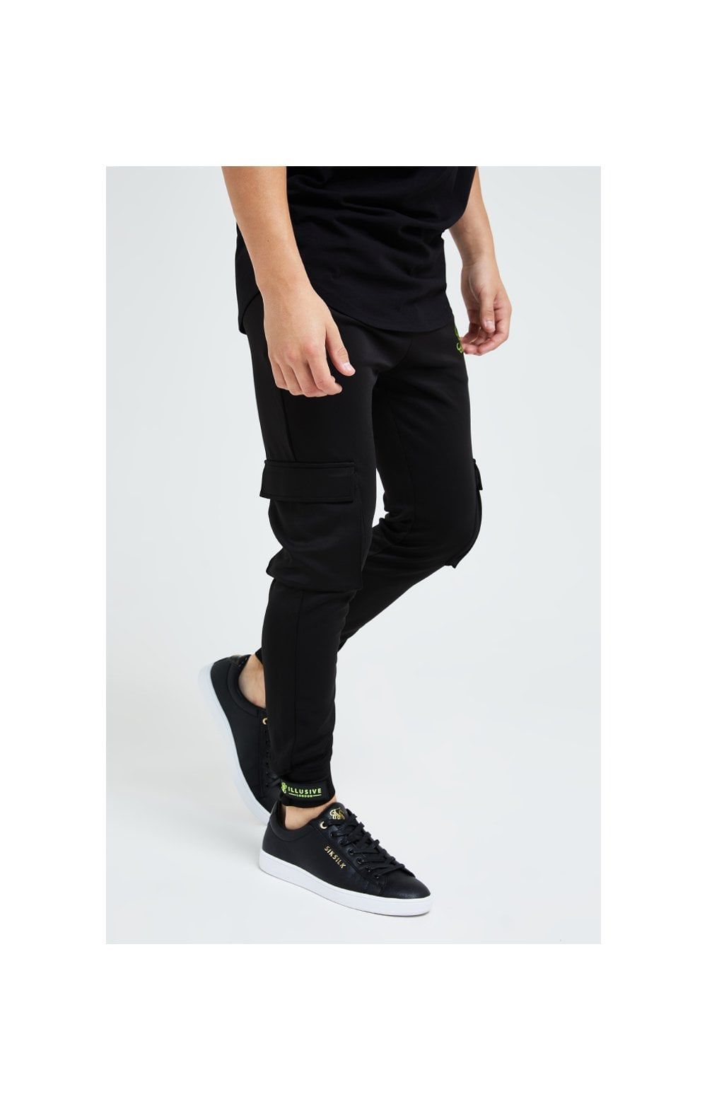 Illusive London Element Cargo Joggers - Black & Green sold by Siksilk product image thumbnail 4