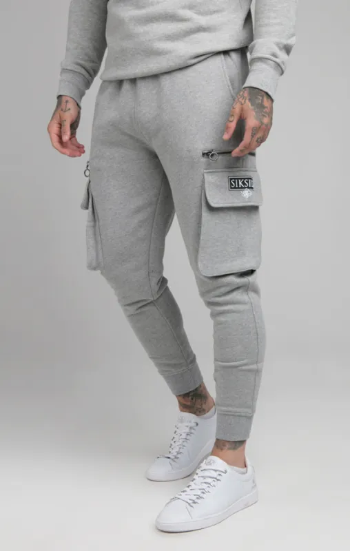 Grey Cuffed Cargo Jogger sold by Siksilk