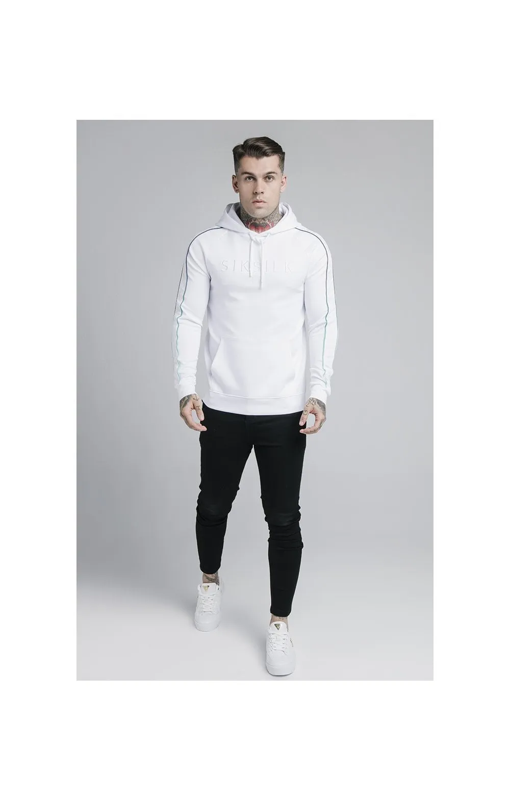 SikSilk Astro Fade Overhead Hoodie - White & Pacific Fade sold by Siksilk product image thumbnail 5