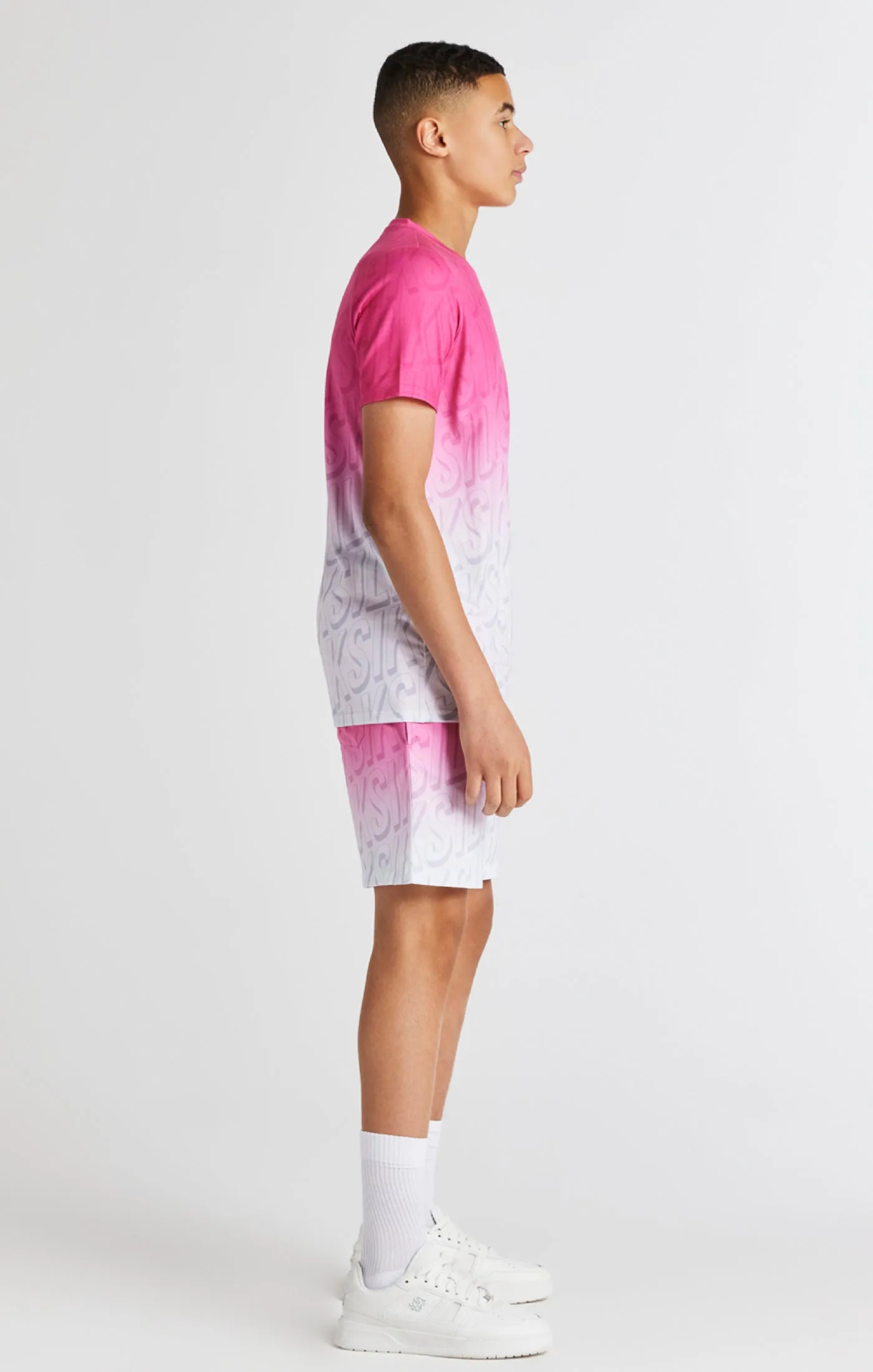Boys Pink Branded Fade T-Shirt sold by Siksilk product image thumbnail 4