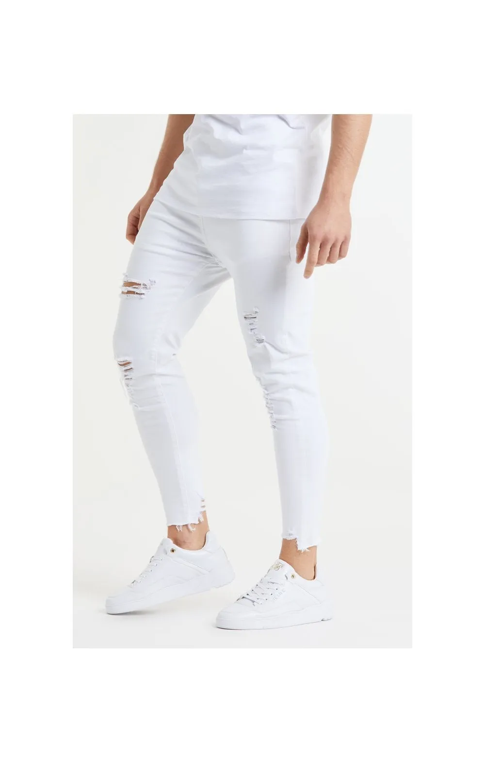 SikSilk Cropped Raw Hem Denims - White sold by Siksilk product image thumbnail 3