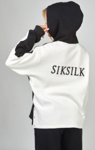 Black Contrast Oversized Overhead Hoodie sold by Siksilk