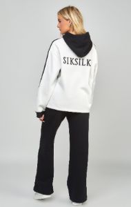 Black Contrast Oversized Overhead Hoodie sold by Siksilk