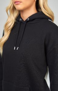 Black Contrast Oversized Overhead Hoodie sold by Siksilk