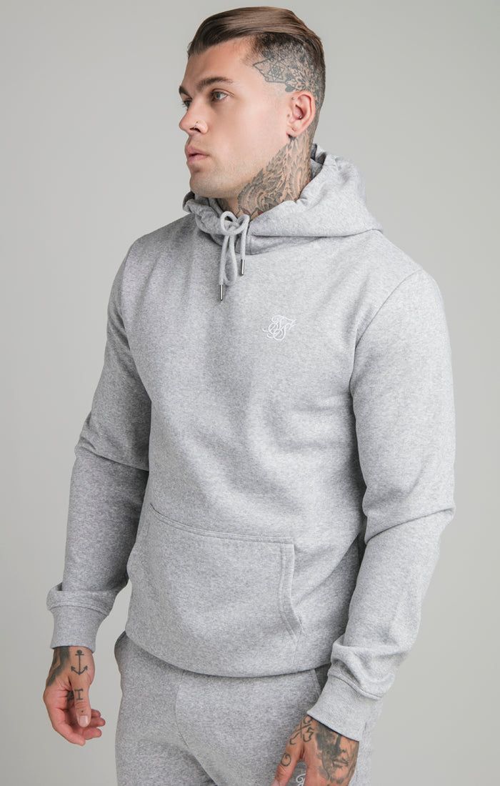 Grey Marl Muscle Fit Overhead Hoodie sold by Siksilk