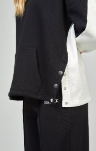 Black Contrast Oversized Overhead Hoodie sold by Siksilk