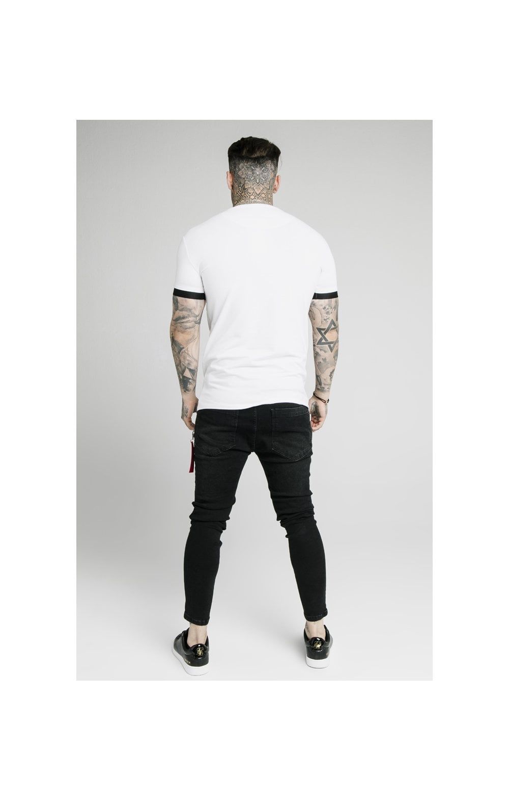 SikSilk Inset Elastic Cuff Gym Tee – White sold by Siksilk product image thumbnail 5