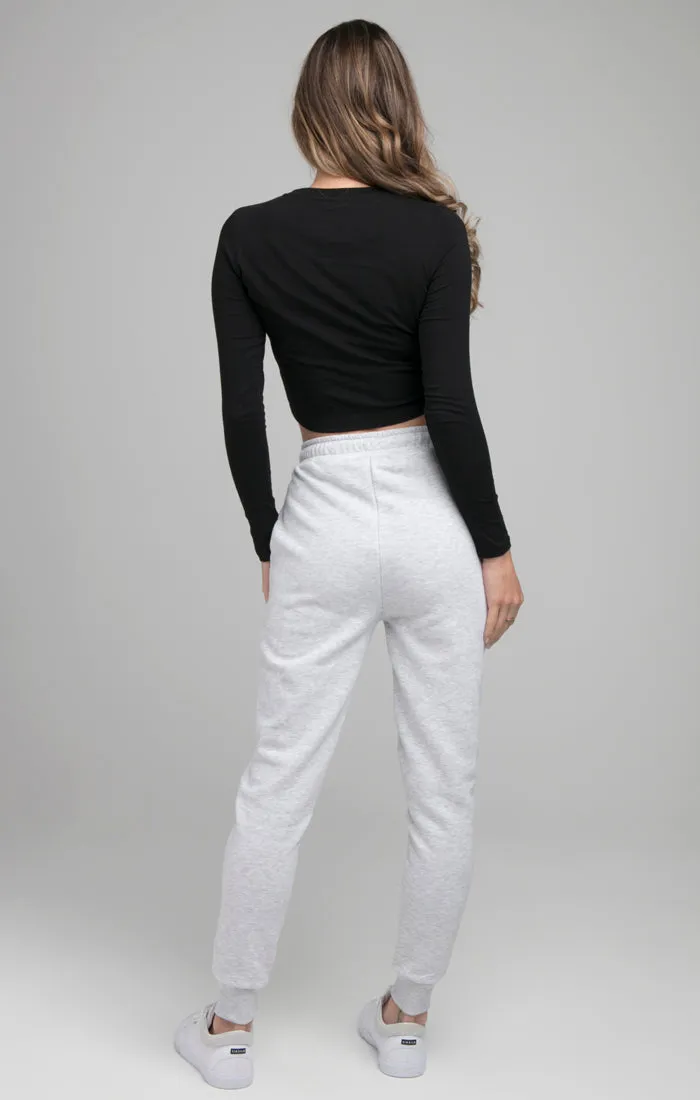 SikSilk Long Sleeve Signature Crop Tee - Black sold by Siksilk product image thumbnail 5