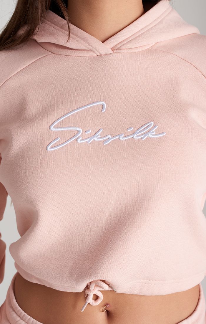 Girls Pink Signature Cropped Hoodie sold by Siksilk product image thumbnail 3