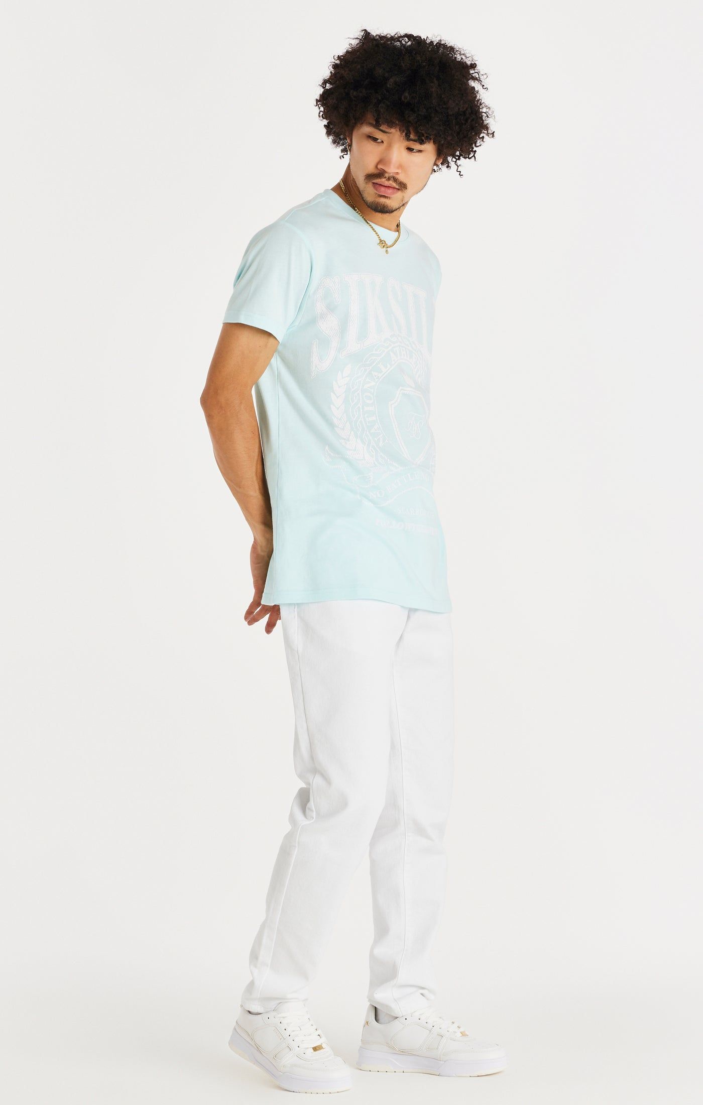 Blue Varsity Boxy Fit T-Shirt sold by Siksilk product image thumbnail 3